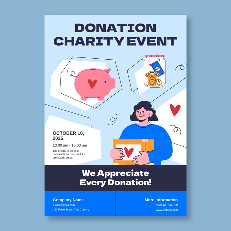 Free Vector charity flyer template design