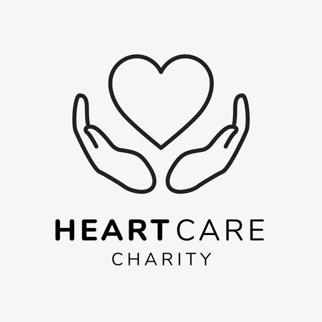 Charity logo template, no-profit branding design vector