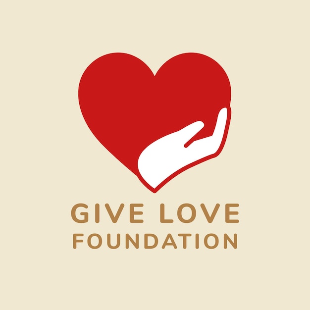 Charity logo template, no-profit branding design vector