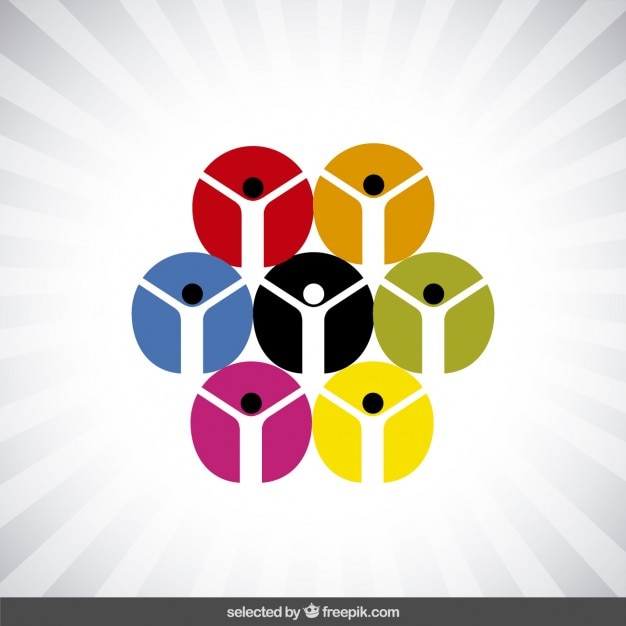 Free Vector charity logo with circular human icons