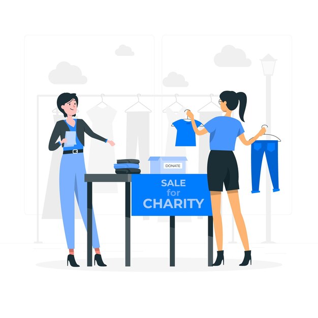 Charity market concept illustration