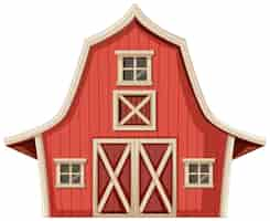 Free vector charming red barn vector illustration