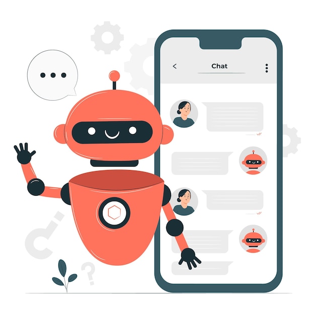 Vettore gratuito illustrazione di concetto di chat bot