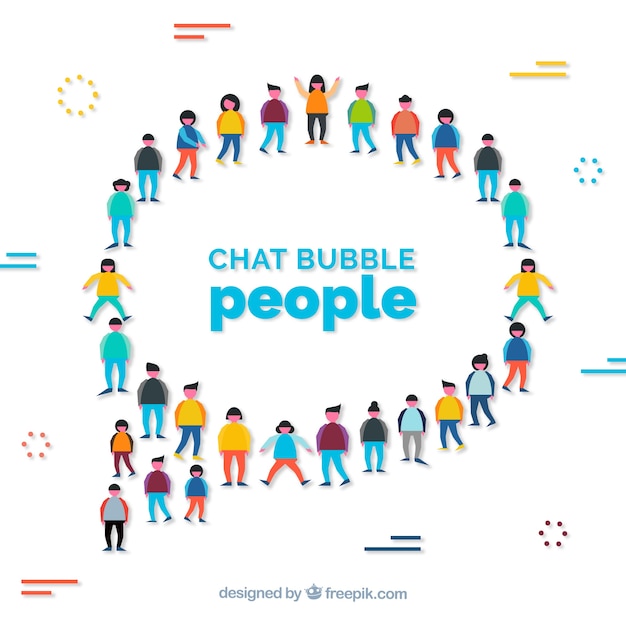 Free vector chat bubble people background