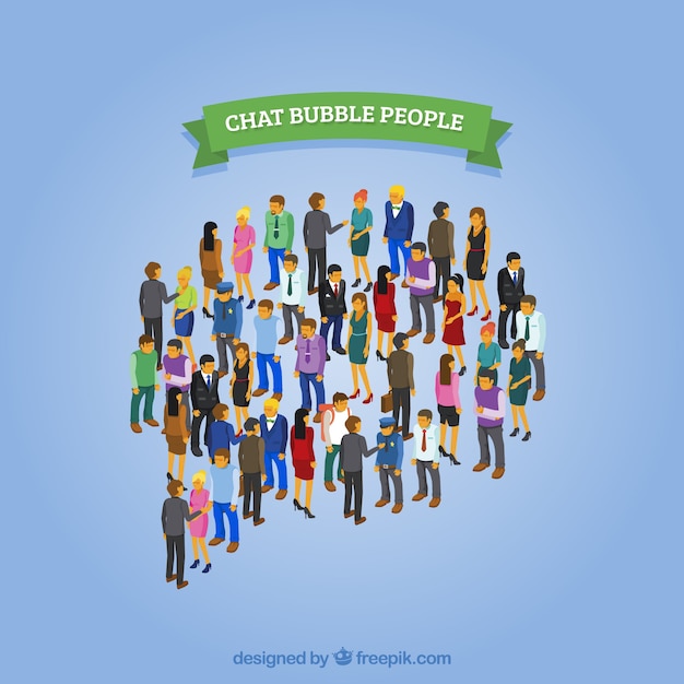 Free vector chat bubble people design