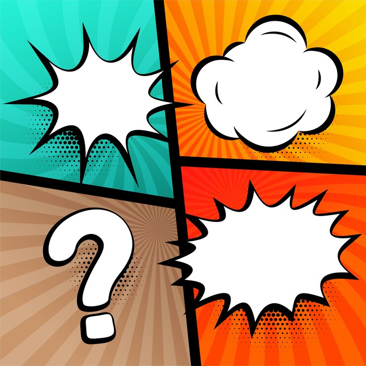 Free Vector chat bubbles expressions set in comic book style