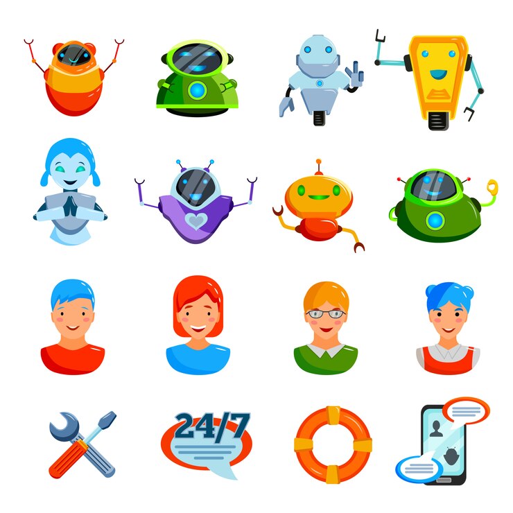Free Vector chat symbols flat set