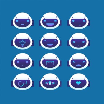 ロボット顔文字セット プレミアムベクター ロボット顔文字セット プレミアムベクター