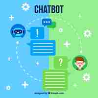 Vettore gratuito priorità bassa di concetto di chatbot in stile piano