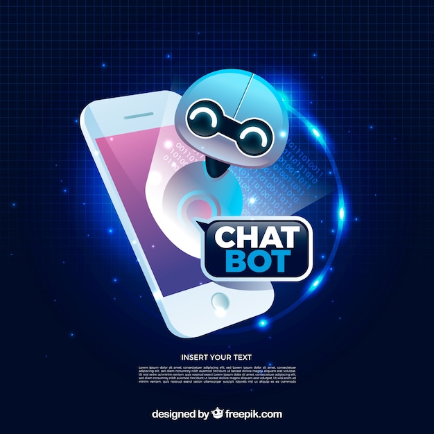 Vettore gratuito priorità bassa di concetto di chatbot in stile realistico