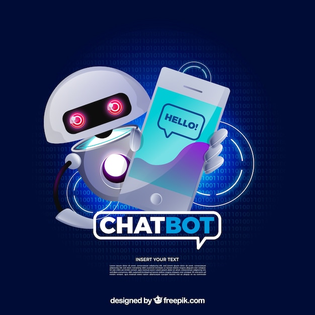 Vettore gratuito priorità bassa di concetto di chatbot in stile realistico