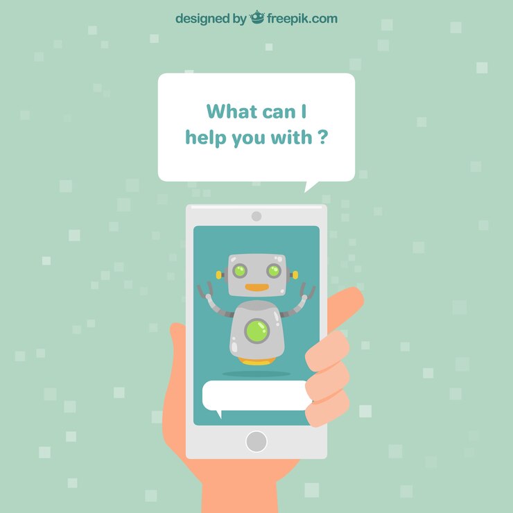 Free Vector chatbot concept background with mobile device