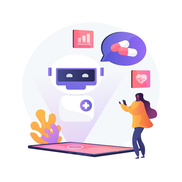 Chatbot in healthcare abstract concept illustration