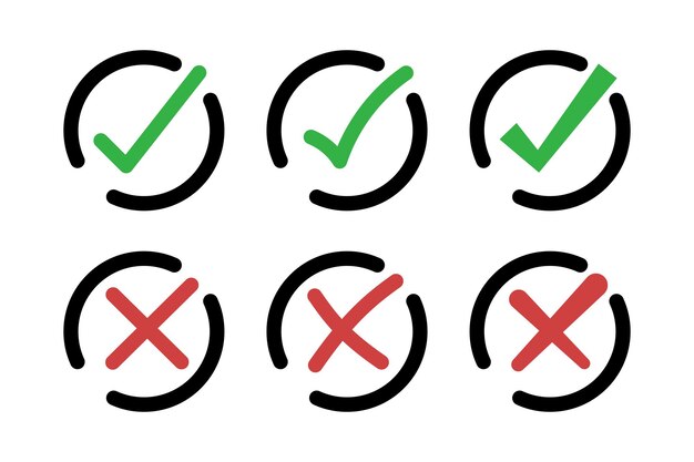 Check And Cross Circles Set