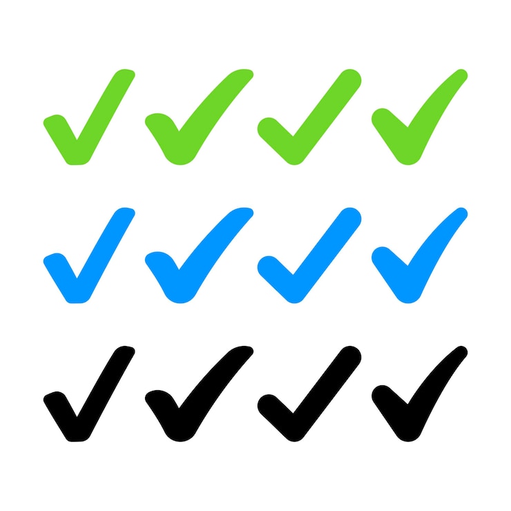 Free Vector check mark circles flat and outline