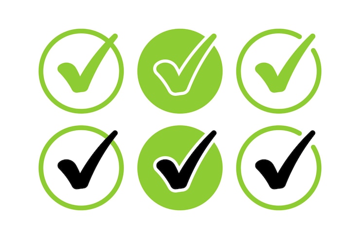 Free Vector check mark circles set green black