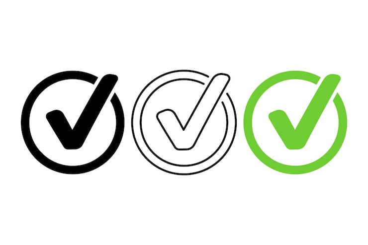 Free Vector check mark circles and sticker shape set