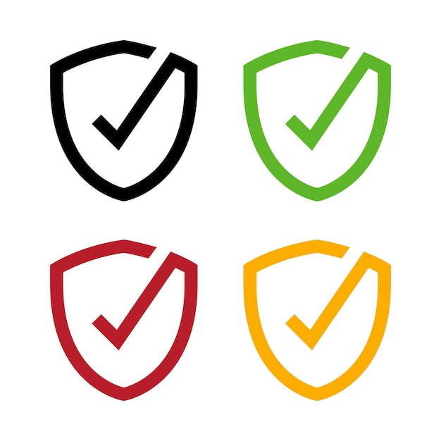 Free vector check mark and cross shield outline