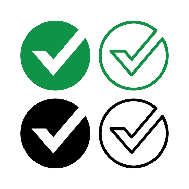 Free Vector check mark cutout circles set