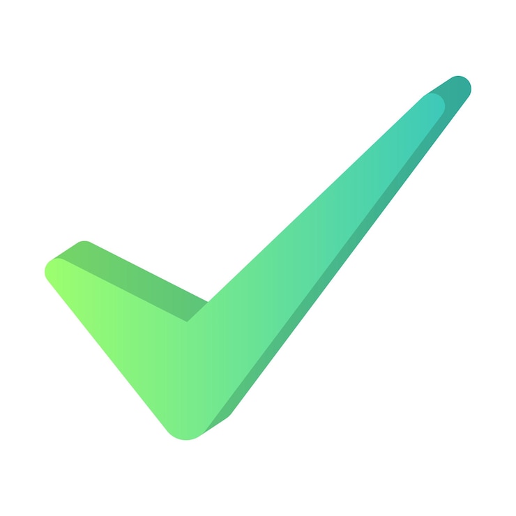 Free Vector check mark green 3d