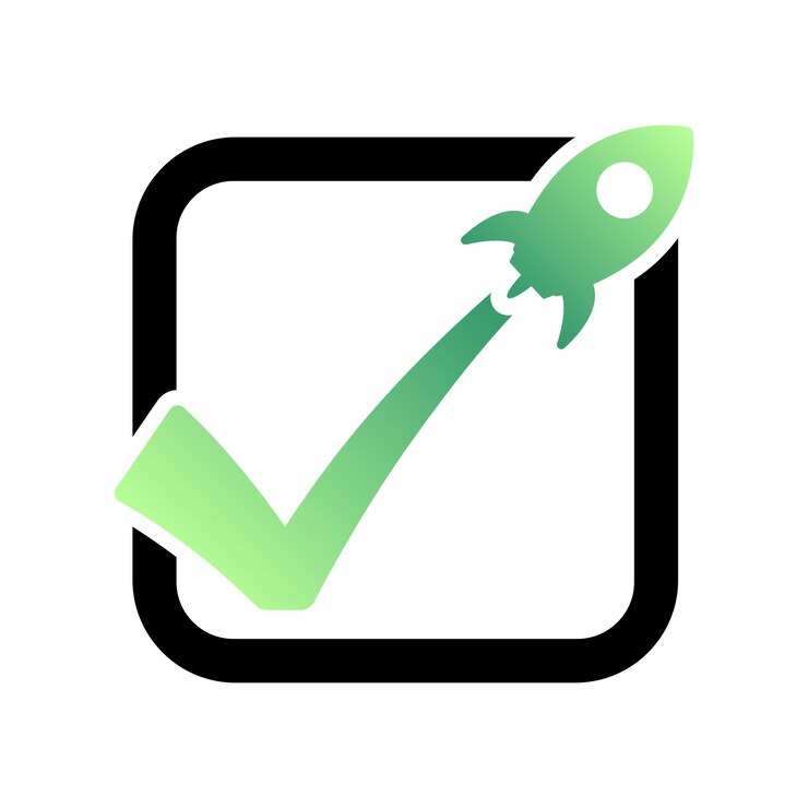 Free Vector check mark rocket
