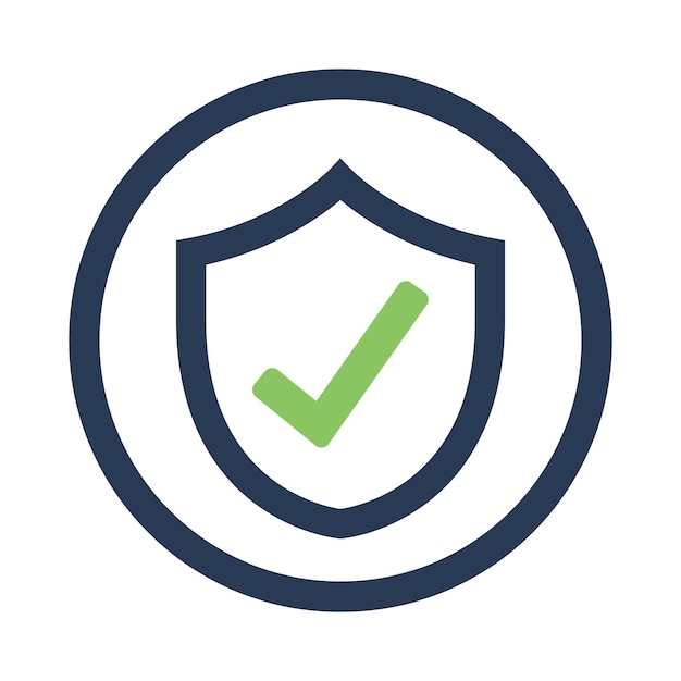 Free vector check mark shield in circle