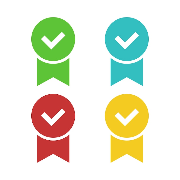 Free Vector check mark simple awards set