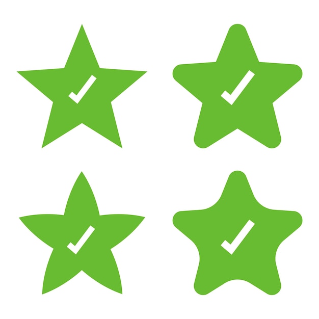 Free vector check mark stars set 2