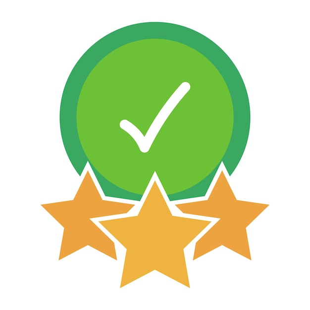 Free vector check mark and three stars