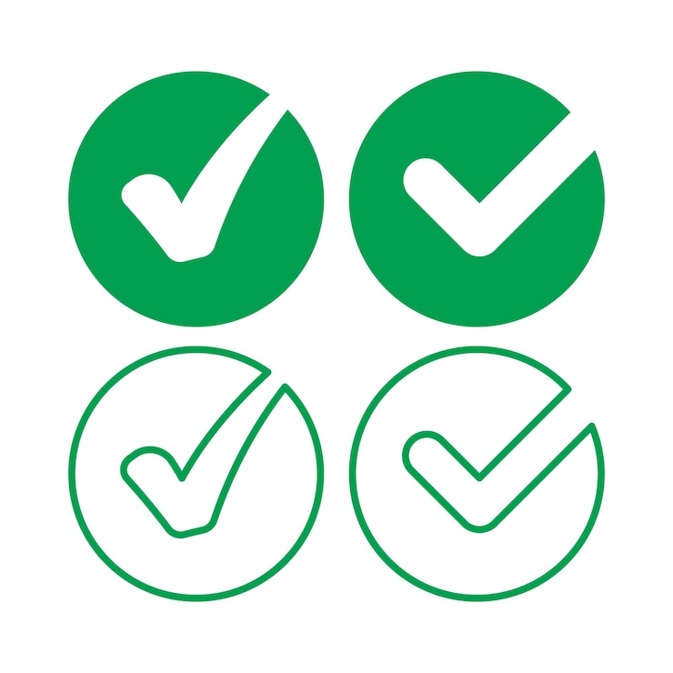Free Vector check marks circles set