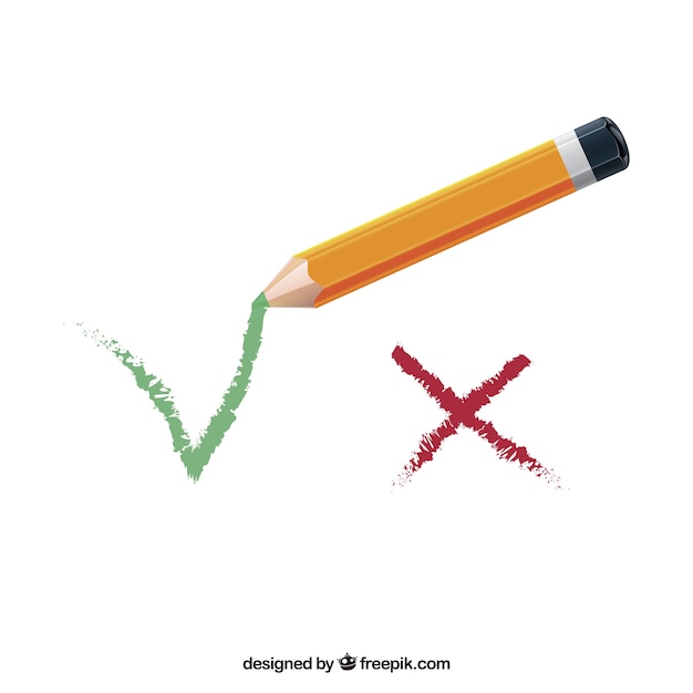 Free vector check marks and pencil