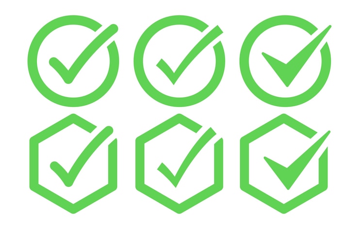 Free Vector check marks set diamonds and circles