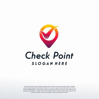 Концептуальный вектор дизайна логотипа check point, шаблон логотипа safe place, значок символа логотипа