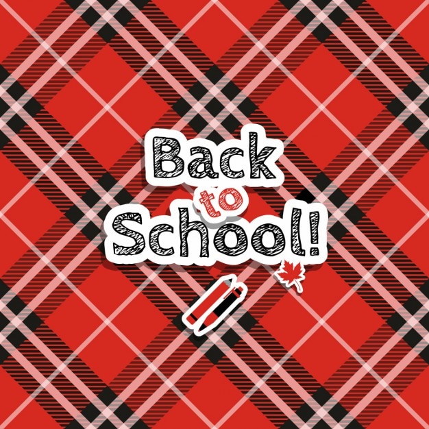 Free vector checkered background of back to school