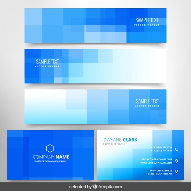 Checkered banners and business cards