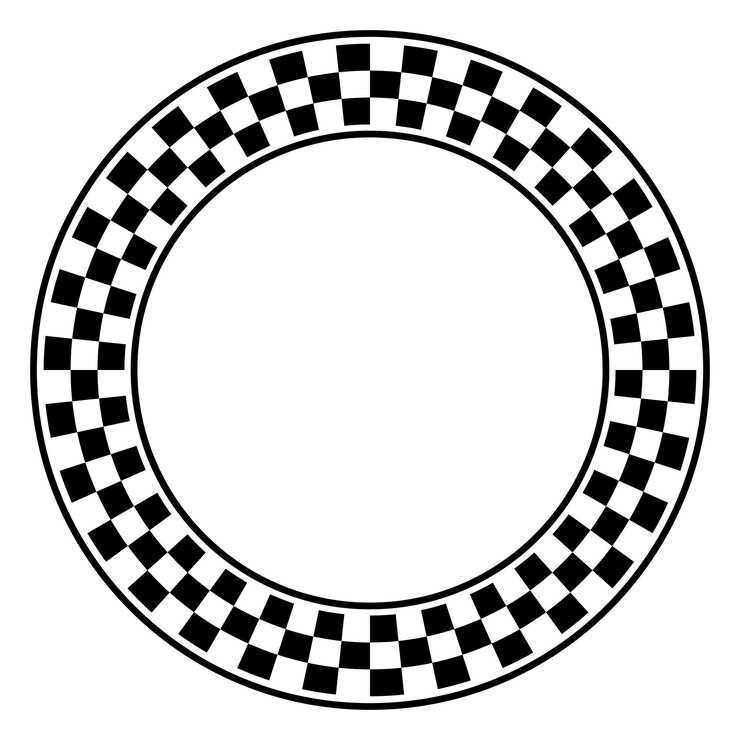 Free Vector checkered circle frame layered