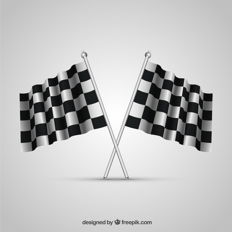 Free Vector checkered flag collection with realistic design