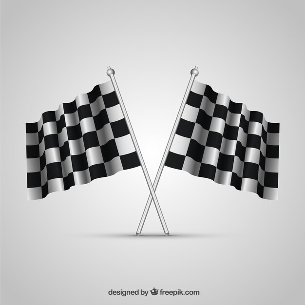 Checkered flag collection with realistic design