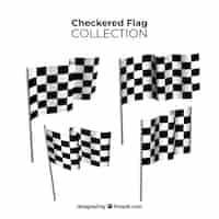 Free vector checkered flag collection