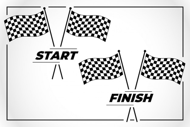Checkered flag for start and finish race