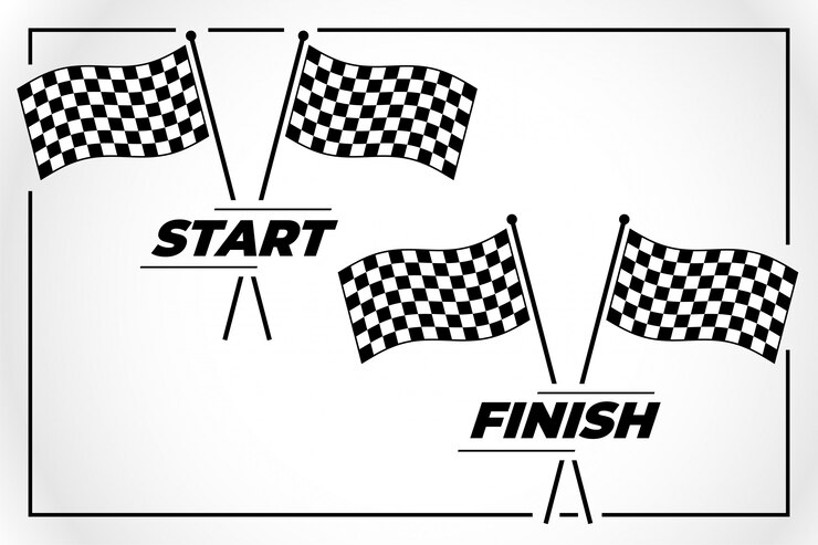 Free Vector checkered flag for start and finish race