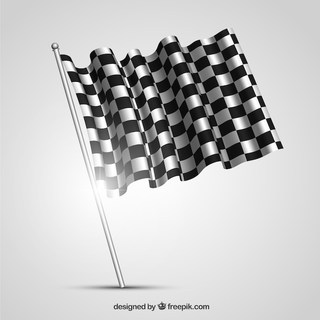 Free vector checkered flag with realistic design