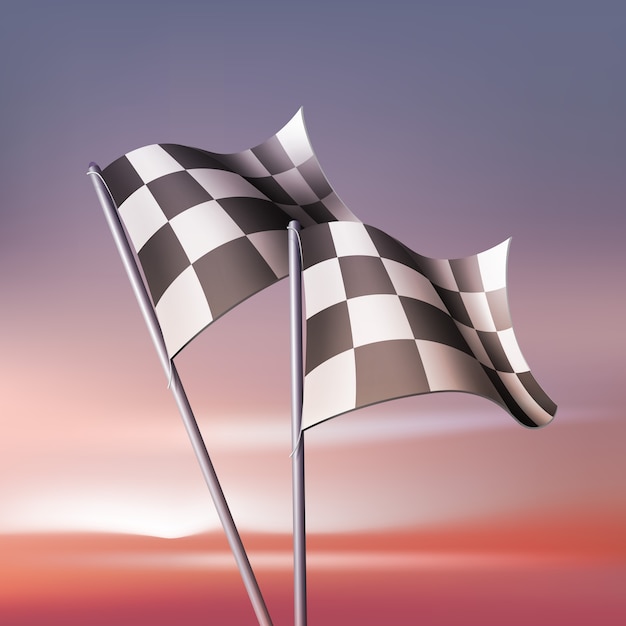Checkered flags for fan and competitions