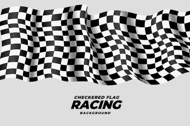 Free vector checkered racing flag waving background