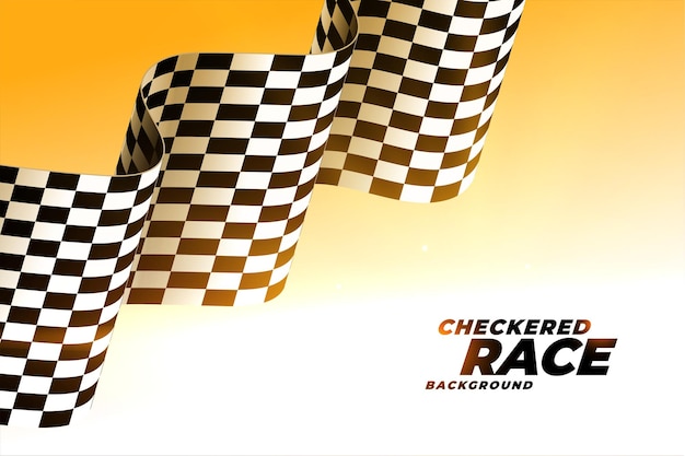 チェッカー波状のレース旗の背景