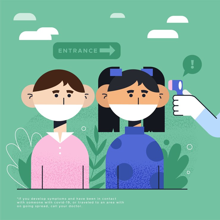 무료 Vector 공공 장소의 체온 확인