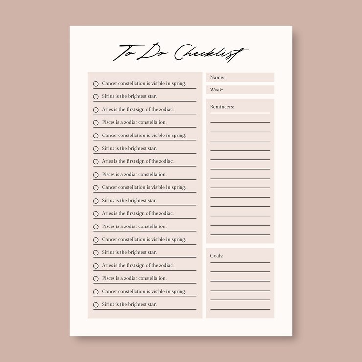 Free Vector to do checklist template