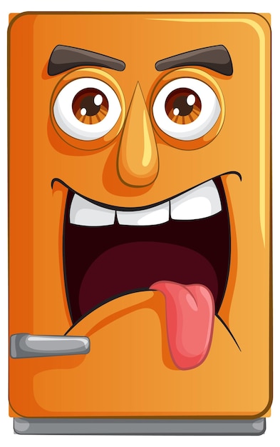 Free vector cheeky refrigerator cartoon character