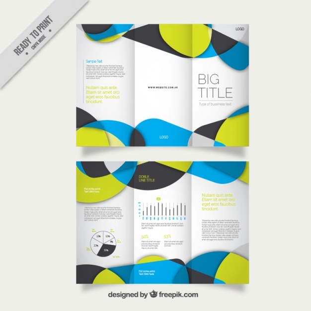 Free vector cheerful abstract trifold template