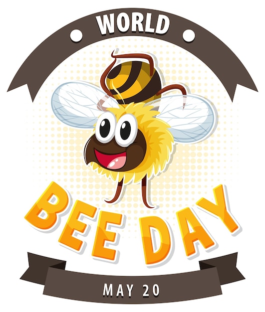 Vettore gratuito le api allegre festeggiano la giornata mondiale delle api